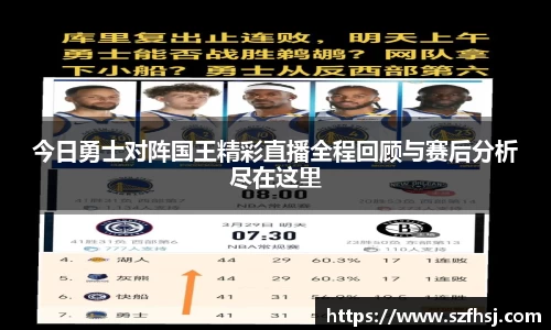 今日勇士对阵国王精彩直播全程回顾与赛后分析尽在这里